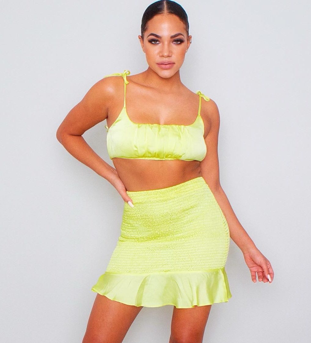 Women Yellow Ruffle Mini Skirt - Best Lemons Dress for ladies 