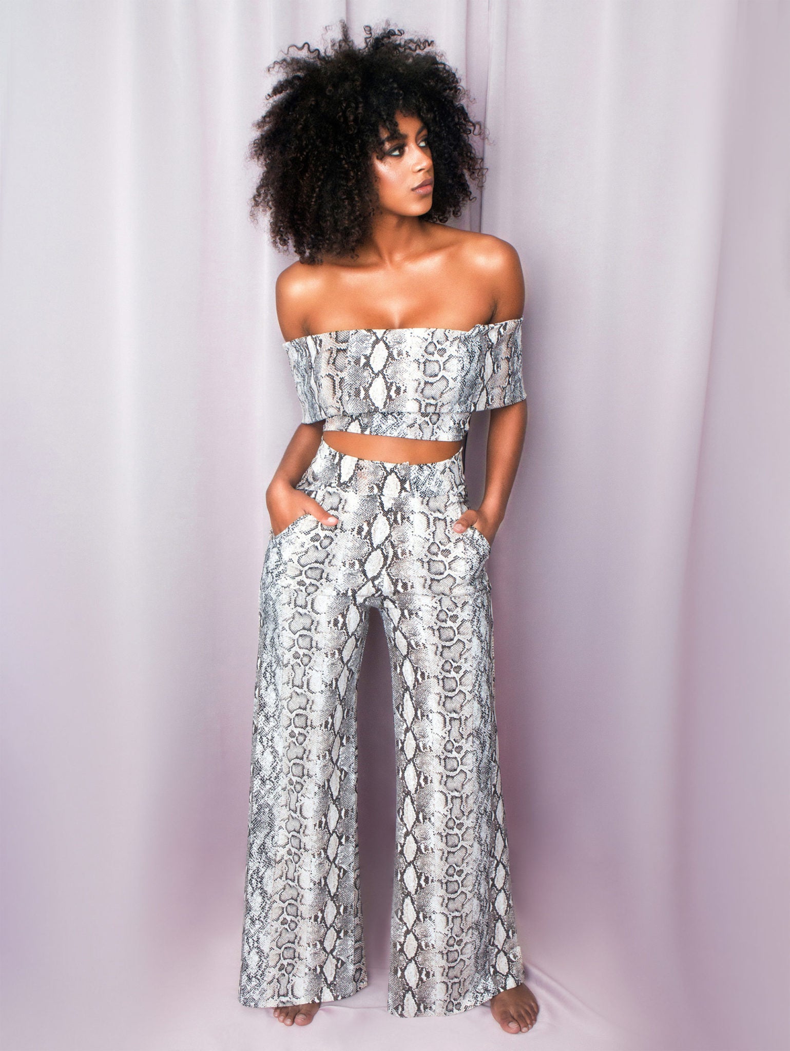 Women's Snake Print Off Shoulder - Best  Dress For Ladies 