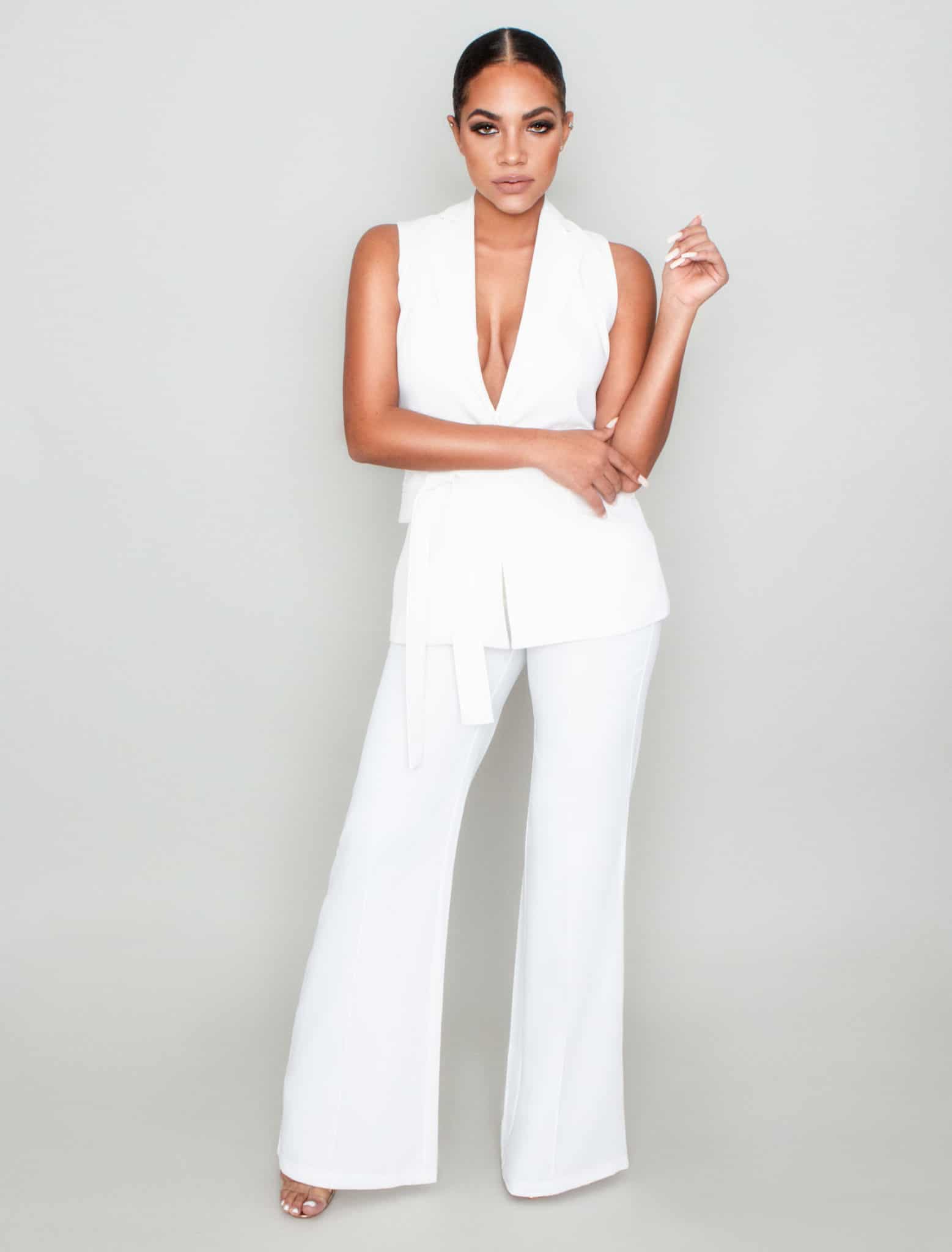 Blazer Vest Dress - White Blazer Pants Set | LOVOIR X